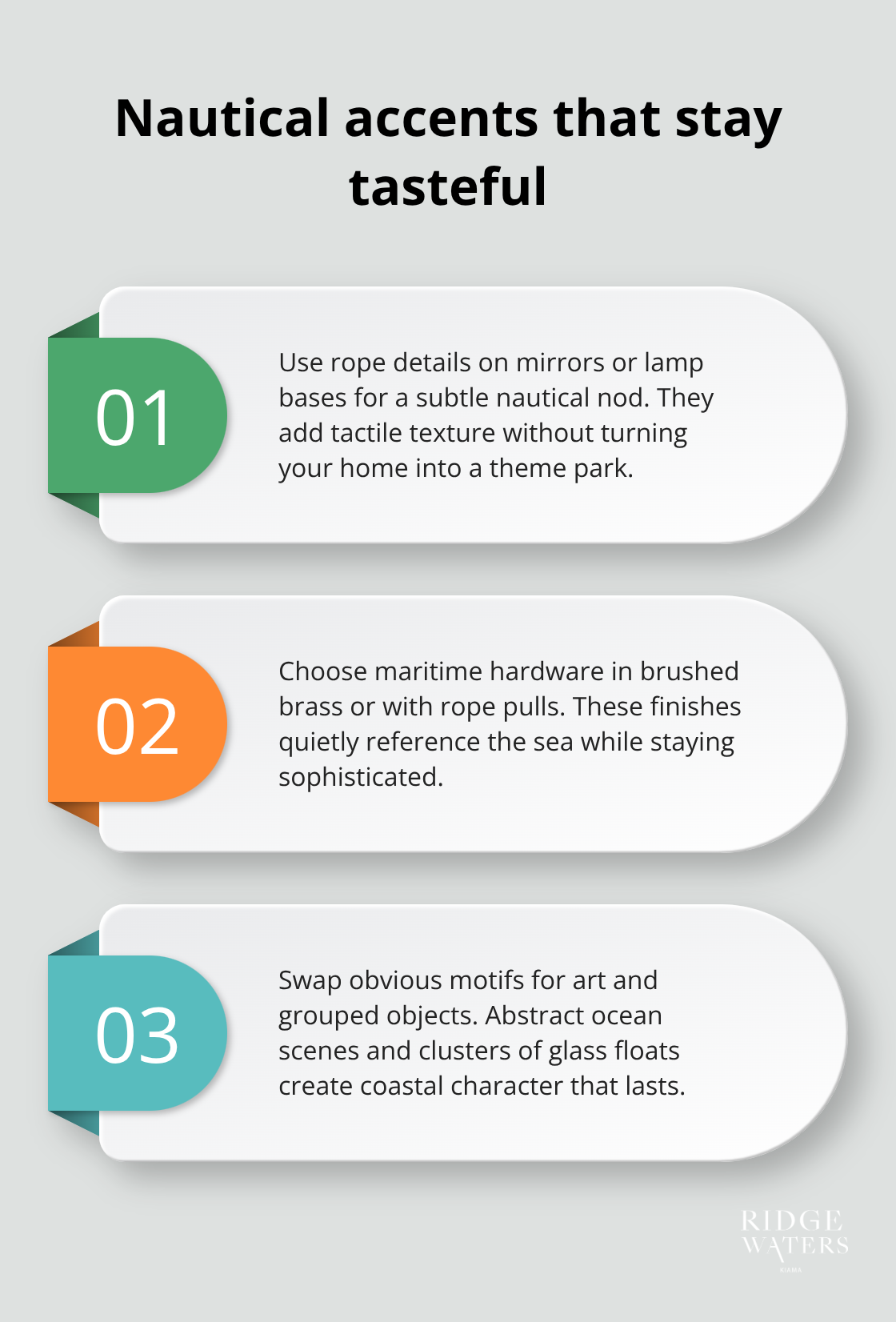 Three practical ways to add subtle nautical character without going overboard - Coastal home decor