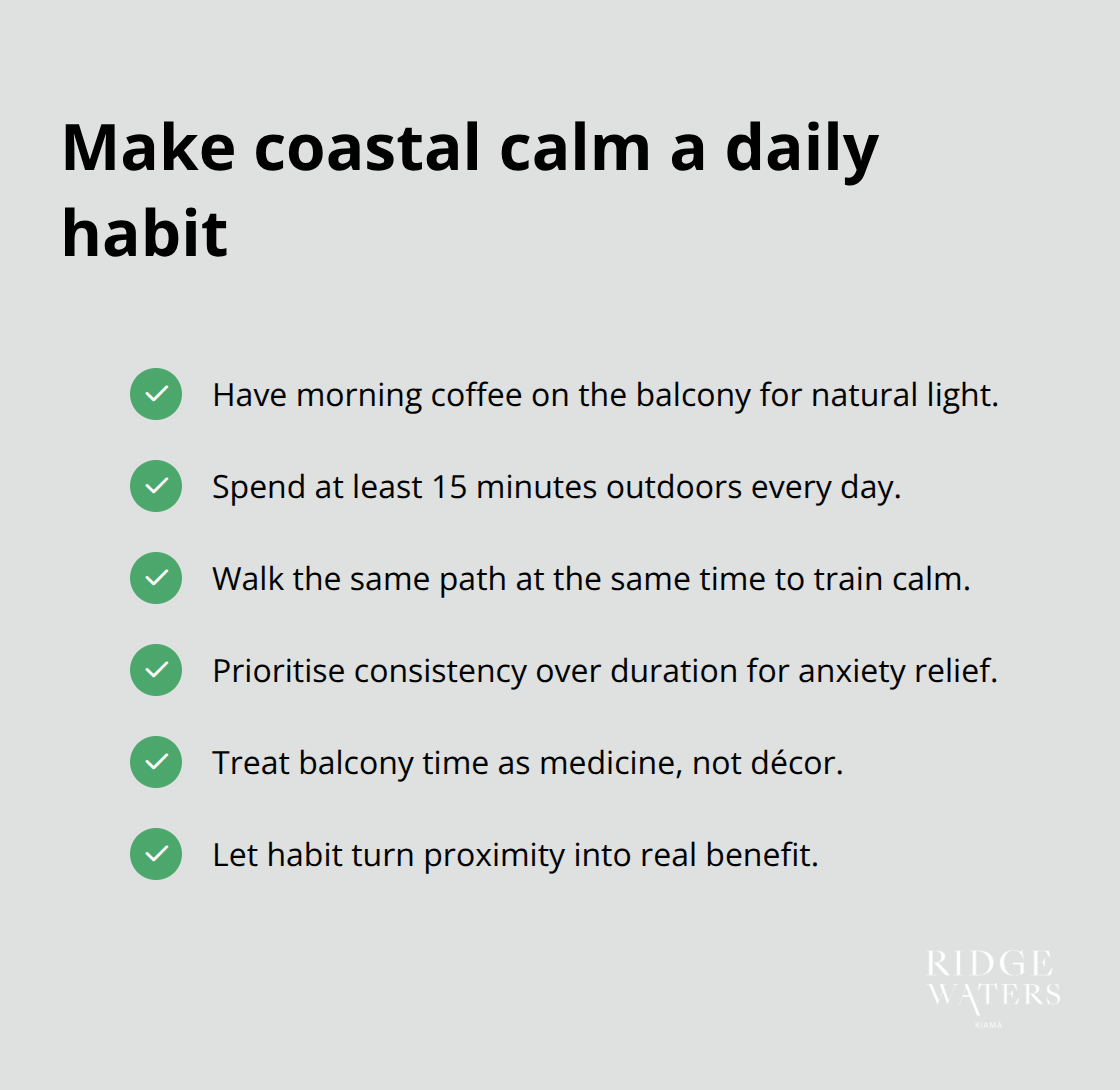 Checklist of simple daily actions to embed coastal benefits - Coastal meditation