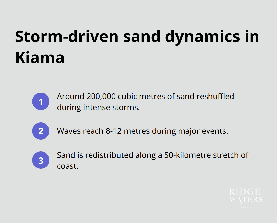 Key storm-driven sand movement figures along Kiama’s coast