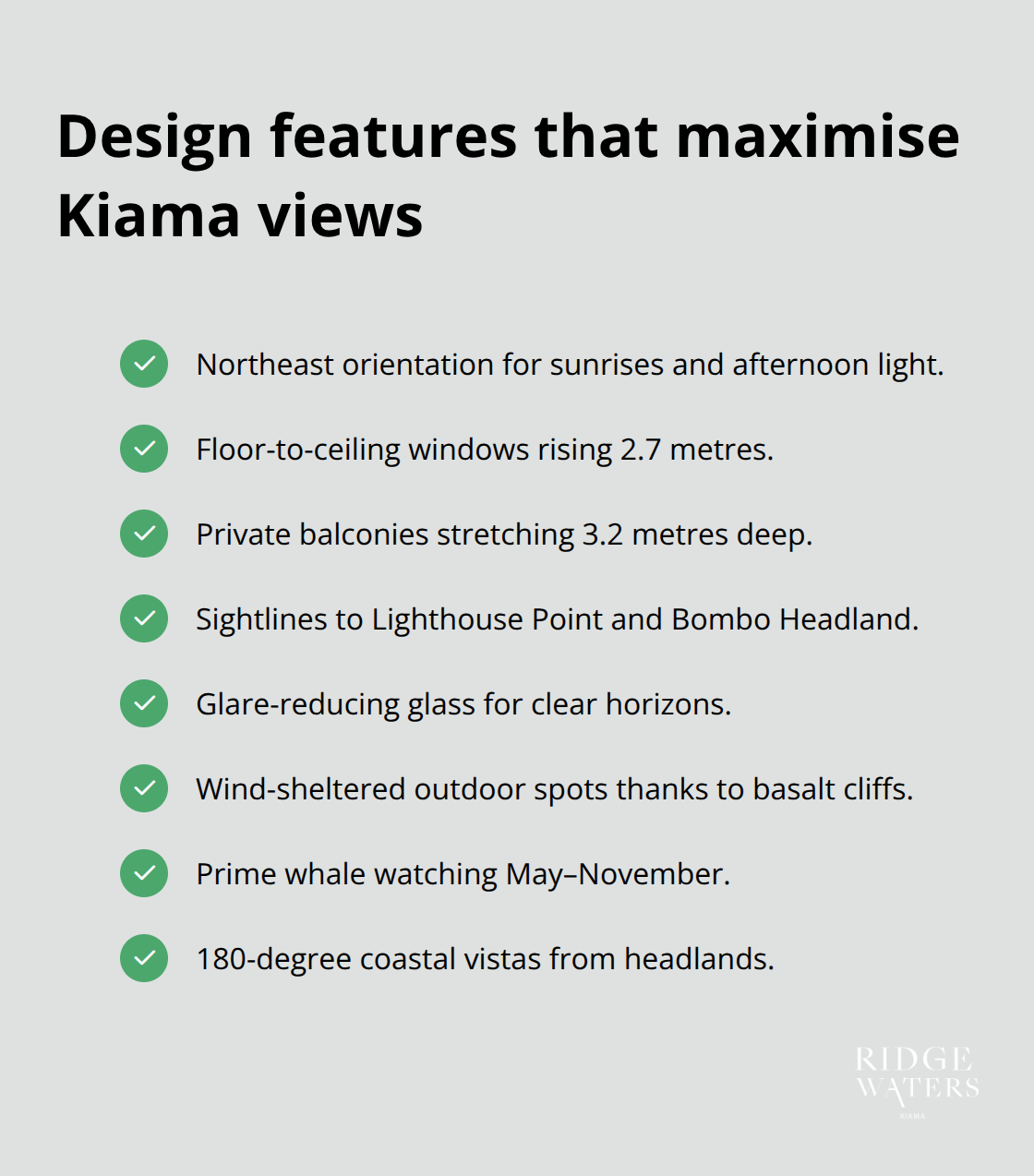 Key Ridgewaters design choices that enhance coastal vistas - Kiama headlands