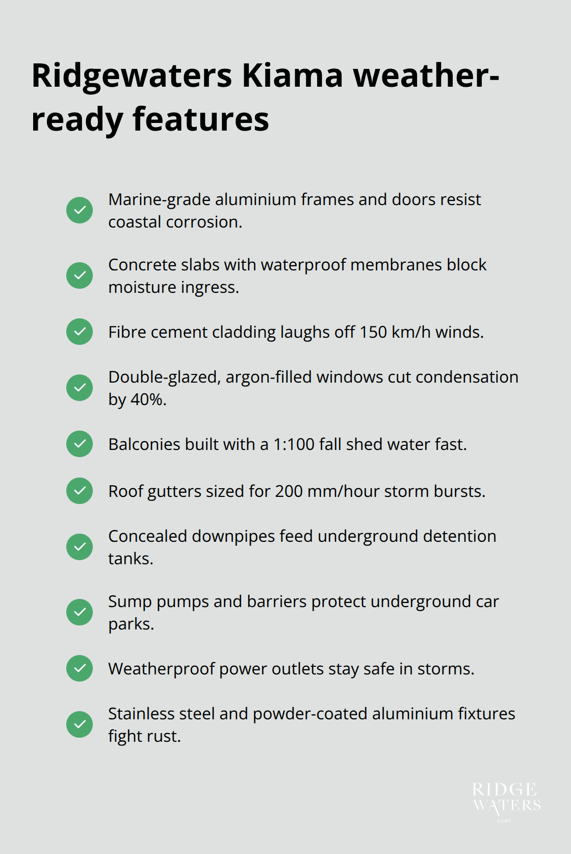 Top build details that handle Kiama's rain, wind and salt air