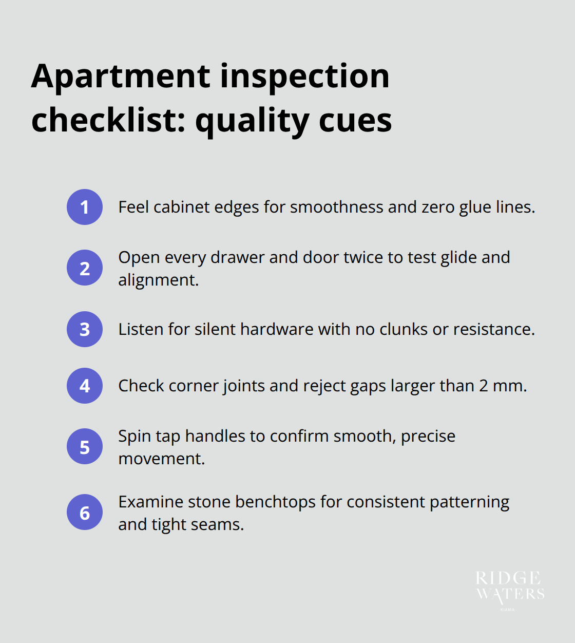 Quick checklist for spotting quality finishes during an apartment inspection in Australia - Luxury finishes