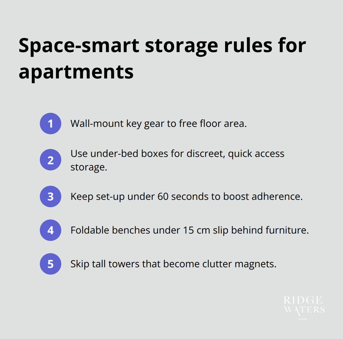 Compact checklist of storage principles for apartment home gyms - Luxury home gyms