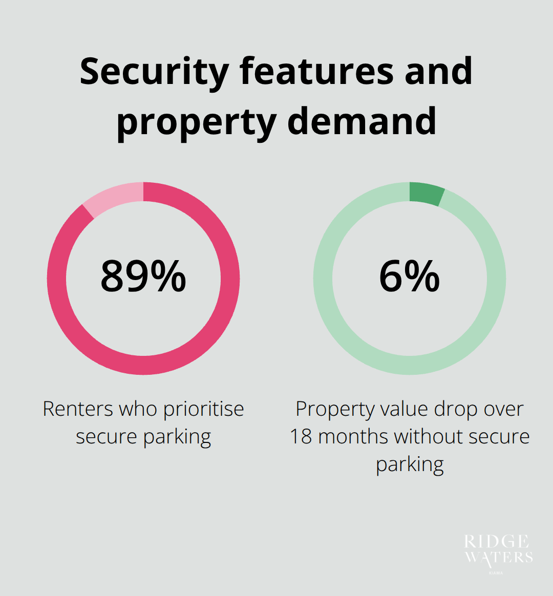 Percentages on renter demand and value decline without secure parking - Luxury parking