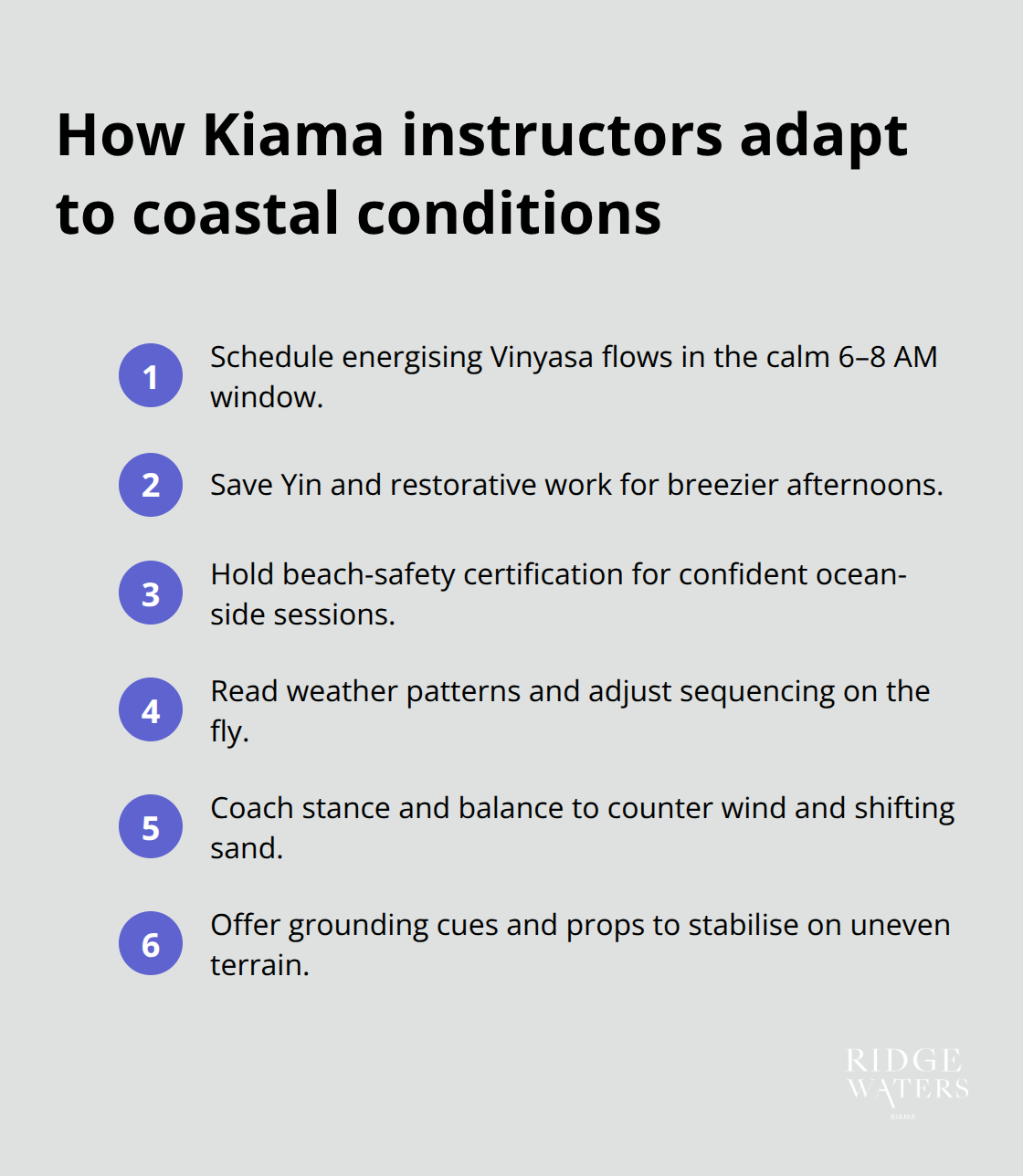 Practical strategies instructors use to run beach-friendly yoga classes - Seaside yoga